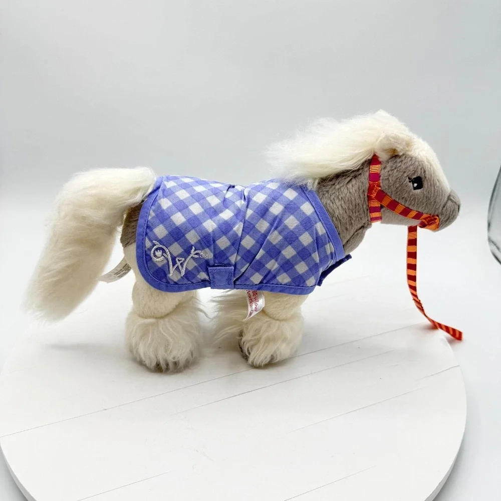 American Girl Doll Wellie Wishers White Gray Shetland Pony Horse Plush Blanket